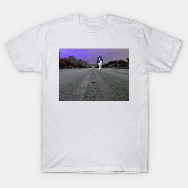 Man walking away T-Shirt by ASAQ's store